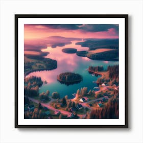 Sunset In Finland 1 Art Print