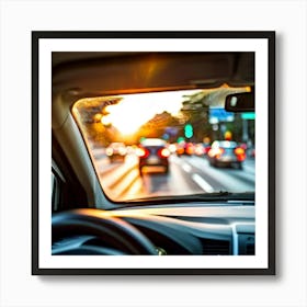 Vehicle View Transportation Drive Car Auto Mirror Vision Driver Street Landscape Traffic (7) Art Print