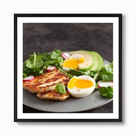 Grilled Chicken With Avocado And Radishes Art Print