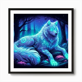 A mystical wolf 3 Art Print