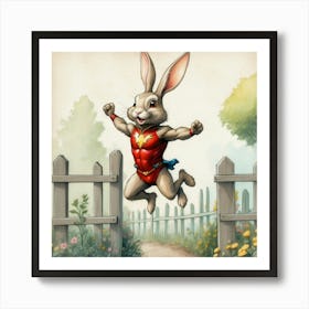 Rabbit Superhero Art Print