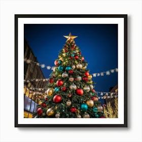 An Ultra Realistic Portrayal Of A Cheerfully Adorned Three Dimensional Pine Tree Its Evergreen Leav (2) Art Print