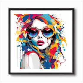 Girl With Sunglasses 1 Art Print