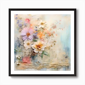 Vintage Pastel Flowers 12 Art Print