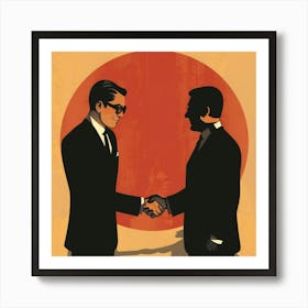 Two Men Shaking Hands 3 Art Print