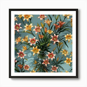 Lilies In A Vase Art Print