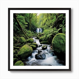 Waterfall In The Forest Art Print