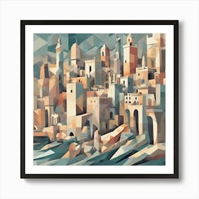 Historical City Cubism Style Art Print