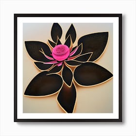 Black Flower Art Print