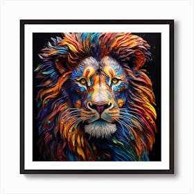 Colorful Lion 3 Art Print