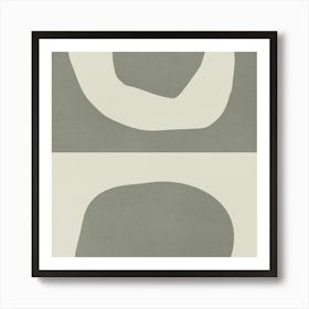 Shapes In Sage Green Art Print