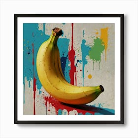 Banana Splatter Art Print