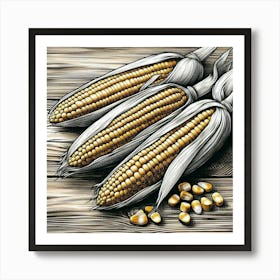 Corn cobs Art Print