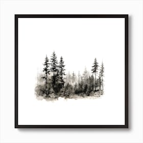 Undisturbed Forest Sketch Art Print