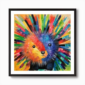 Colorful Hedgehog Art Print