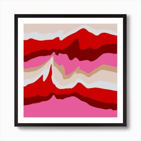 Abstract Painting Pink and Red Art Print