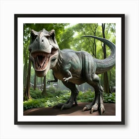 T-Rex In The Forest Art Print