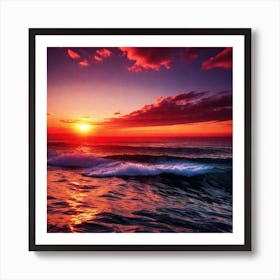 Sunset Over The Ocean 98 Poster