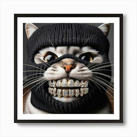 Cat With Gold Teeth Art Print