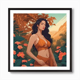 Self Love Concept Woman in the Nature Art Print