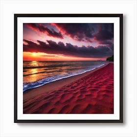 Red Sand Beach Art Print