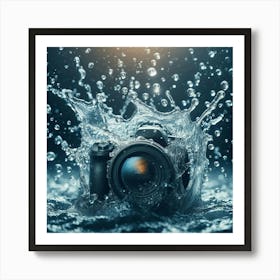 Camera Splashing Water Art Print