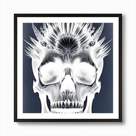 Negative Tribal Skull Art Print