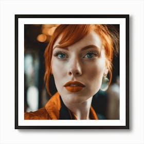 Portrait Of A Woman With Red Hair 1 Art Print