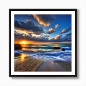 Sunset On The Beach 815 Art Print