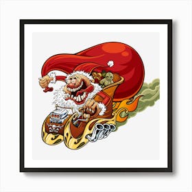 Funny Santa Claus Christmas Art Print