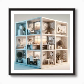 3d Rendering Of A Doll House Art Print