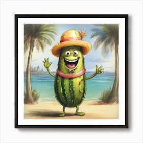 Cucumber On The Beach Art Print