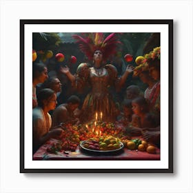 Colombian Festivities Perfect Composition Beautiful Detailed Intricate Insanely Detailed Octane Re (4) Art Print