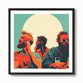 Three Men At A Table Art Print