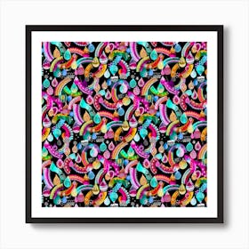 Rainbow Lace Neon Square Art Print