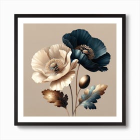 Black And White Poppies Art Print