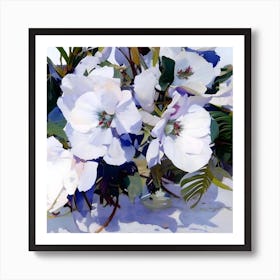 Bright White Floral Art Print