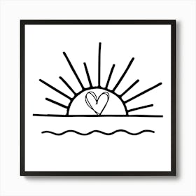 Heart Shaped Sun Art Print