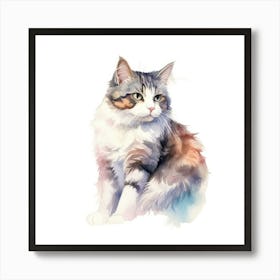 Cymric Cat Portrait 1 Art Print