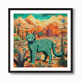 Cat In The Desert Art Print