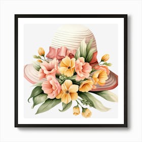 Hat With Flowers 4 Art Print