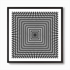 Focus Squares Optical Illusion Background Pattern Art Print