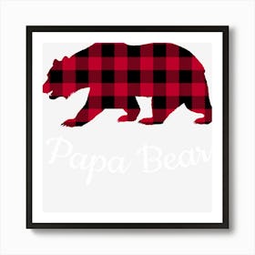 Hot Trend Papa Bear Pajama Red Buffalo Plaid Art Print