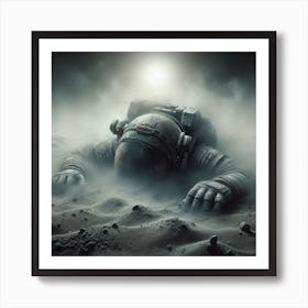 Ashes to Ashes  3/4  (spaceman crashed moon dust planet space travel astronaut bowie major tom death drying Apollo alone afraid scared oxygen moon)    Art Print