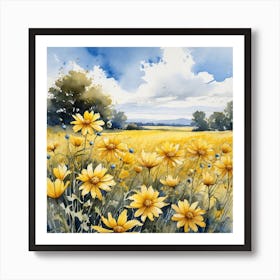 Yellow Daisies 11 Art Print