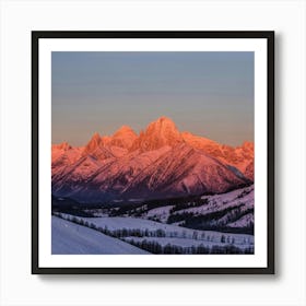 Sunset At Grand Teton Art Print