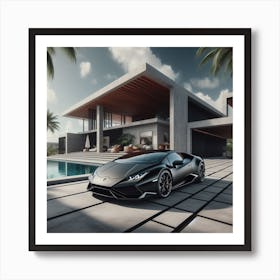 Lamborghini Huracan black Art Print