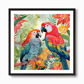 Bird In Nature Parrot 1 Art Print