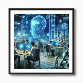 Futuristic Office 5 Art Print