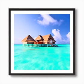 Beach House In The Ocean Art Print